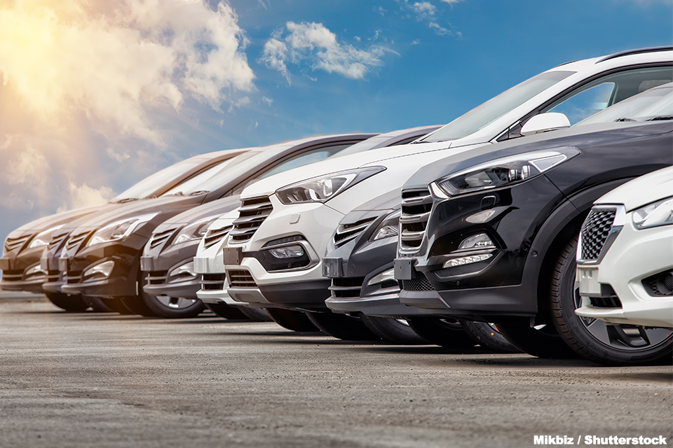 Cars lined up